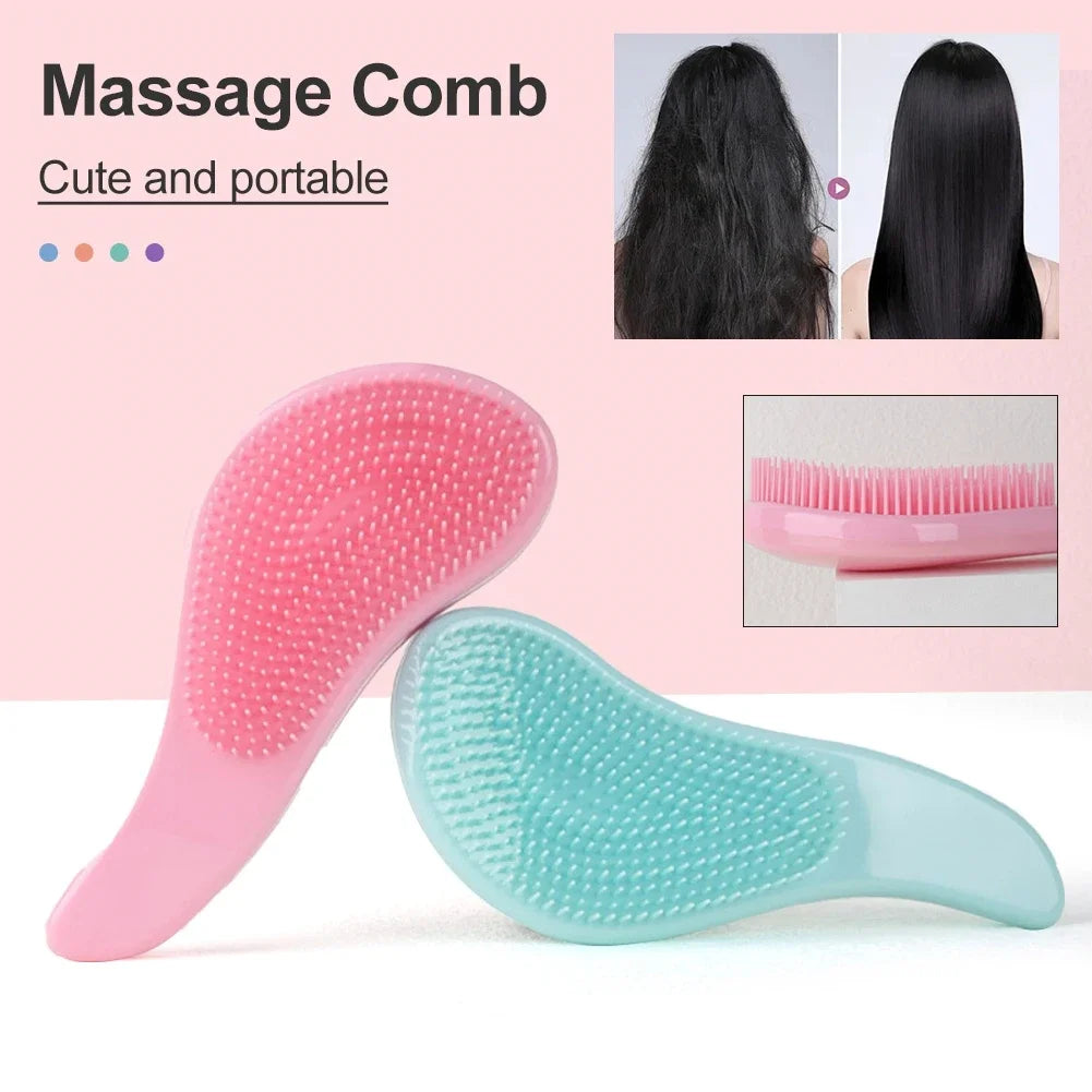 Detangle Anti-Static Massage curved handle Hair Brush